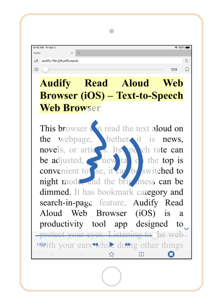 Audify Read Aloud Web Browser Iphone Android Ebook And Web Text To Speech Tangerine Software House